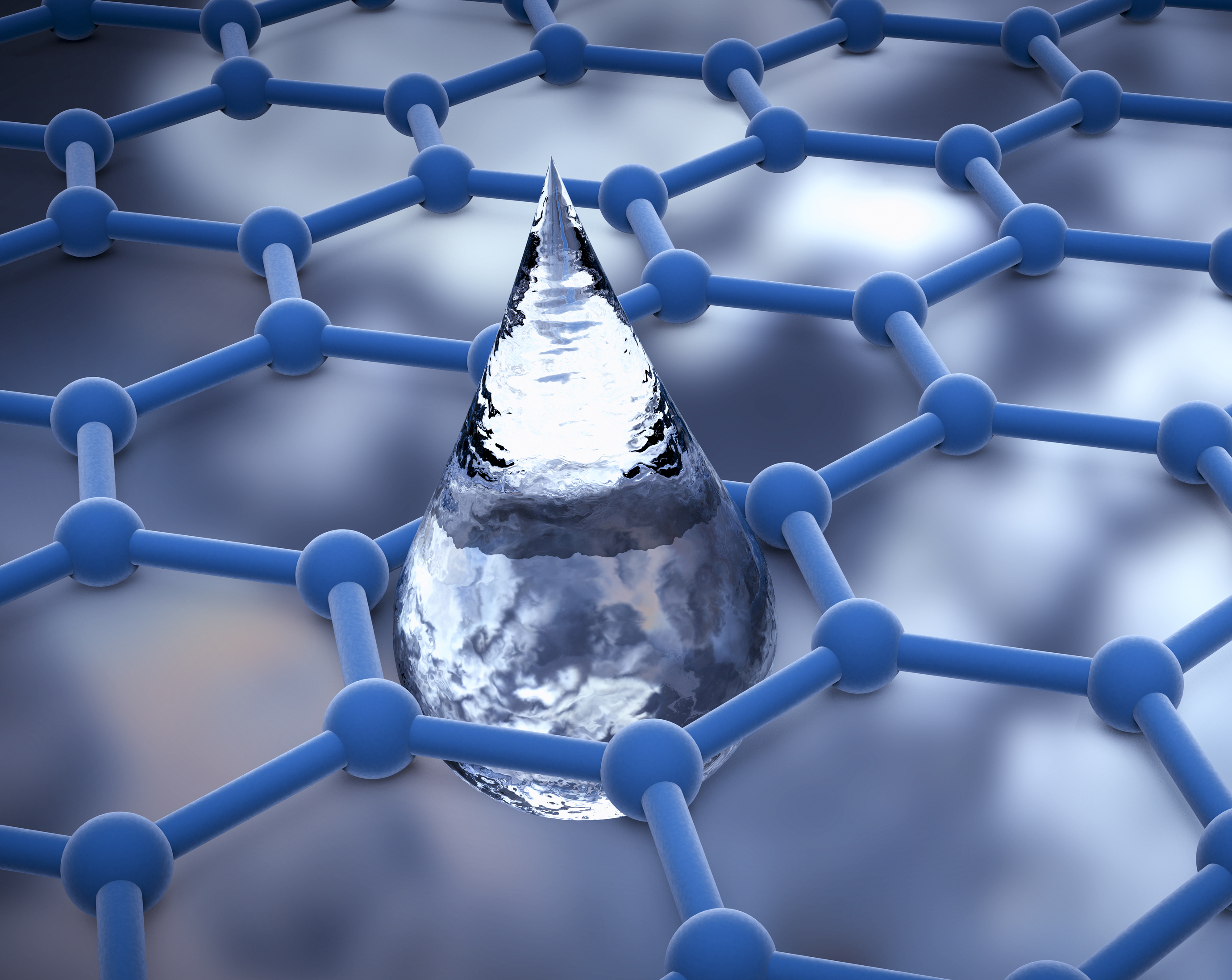 Graphene water filter, 3D illustration