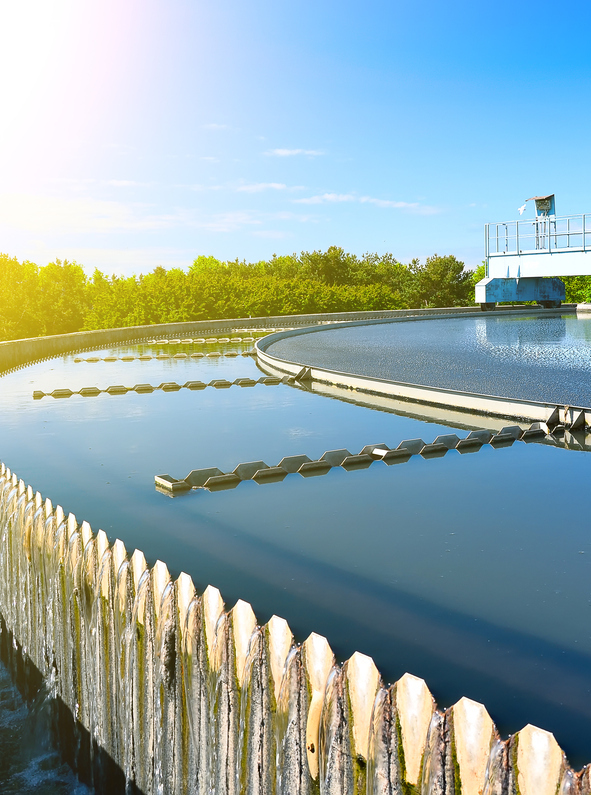 Modern urban wastewater treatment plant.